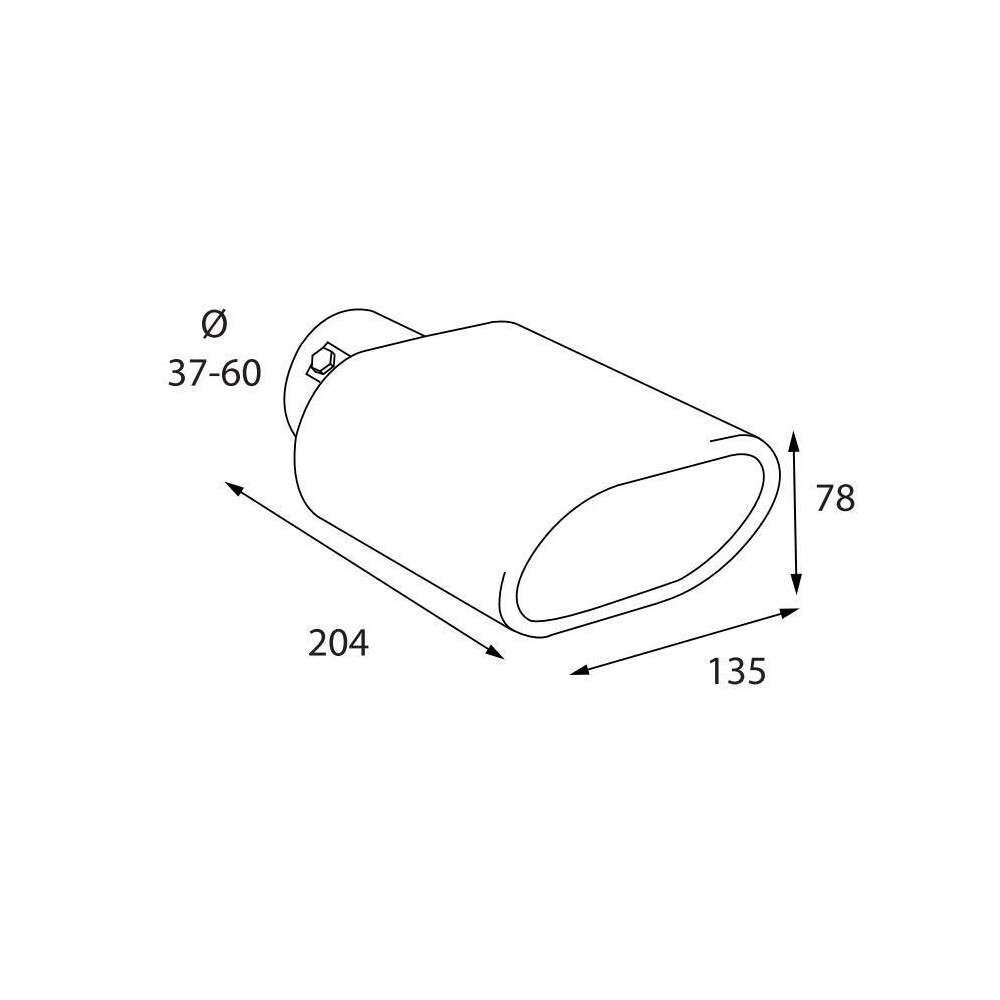 Ακρο (μπουκα) Εξατμισης Πλακε TS-76 37>60MM (μηκος: 204MM / Φαρδος: 135MM) LAMPA - 1 Tem. - Thumbnail 4