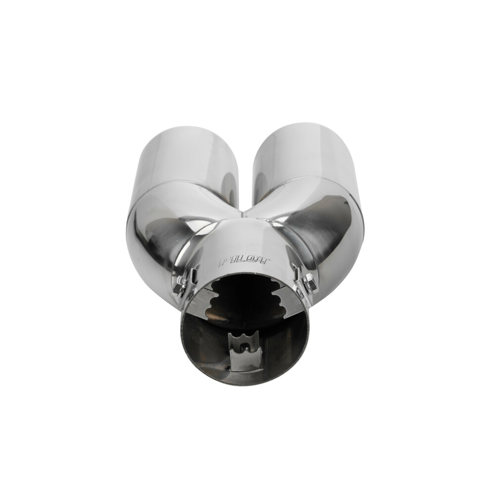 Ακρο (μπουκα) Εξατμισης Διπλη Στρογγυλη TS-77 37>60MM (μηκος: 215MM / Φαρδος: 135MM) LAMPA - 1 Tem. - Thumbnail 2