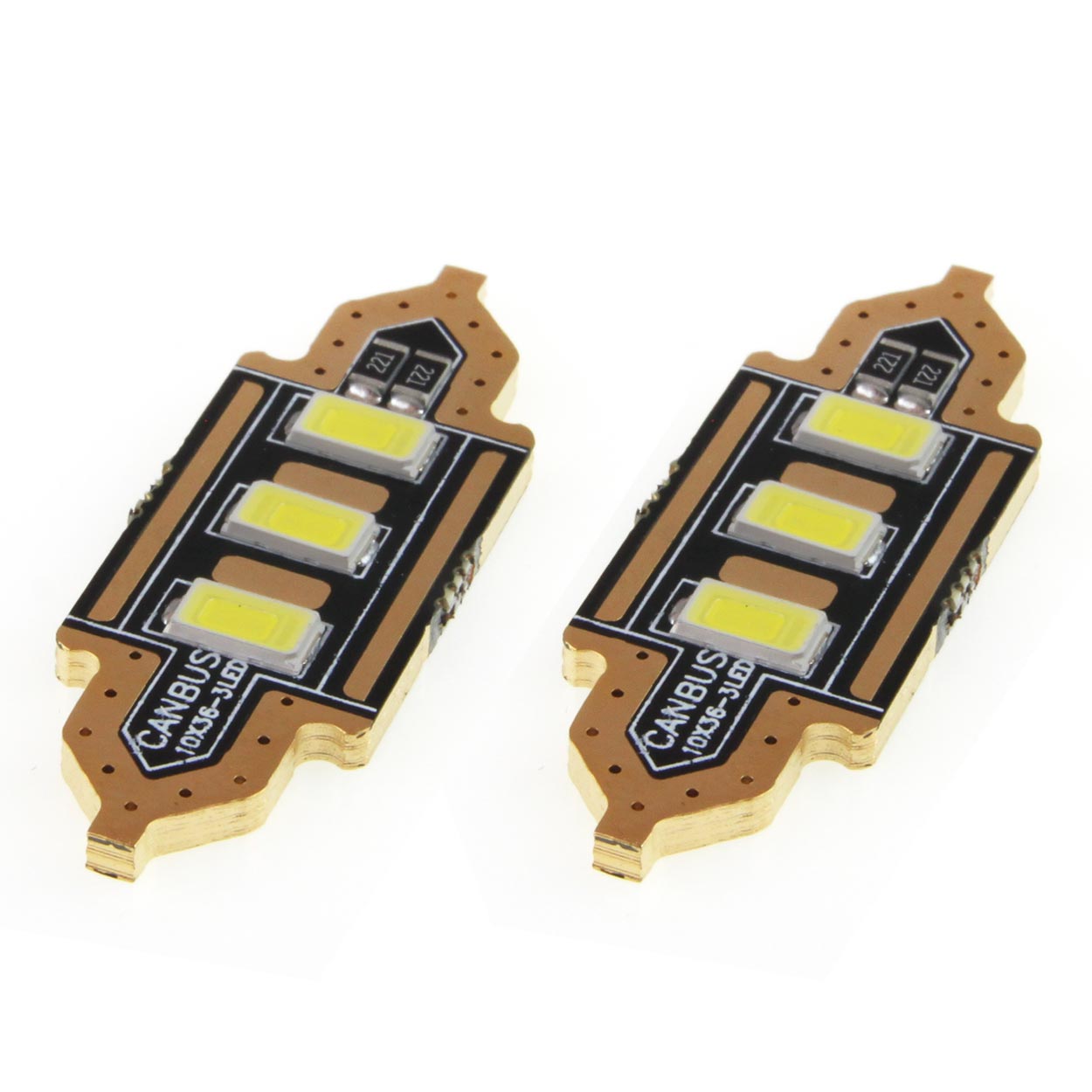 AMIO – LED Λαμπάκια Πλαφονιέρας 36MM 12V 5600K 3XSMD 5730 Για Εσωτερικό Φωτισμό Αυτοκινήτου – 2 Τεμ. (01449/AM) - Thumbnail 2
