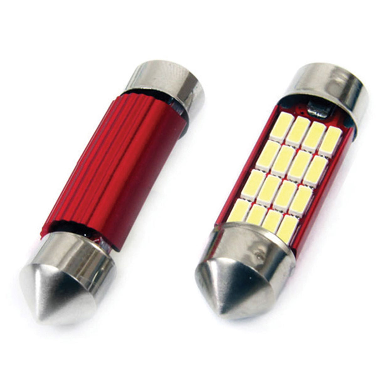 AMIO – Λαμπάκια Πλαφονιέρας LED 39MM C5W C10W 12/24V 2.2W 5600K 14XSMD 4014 Canbus Για Ισχυρό Φωτισμό Εσωτερικού – Σετ 2 Τεμ. (01633/AM) - Thumbnail 2