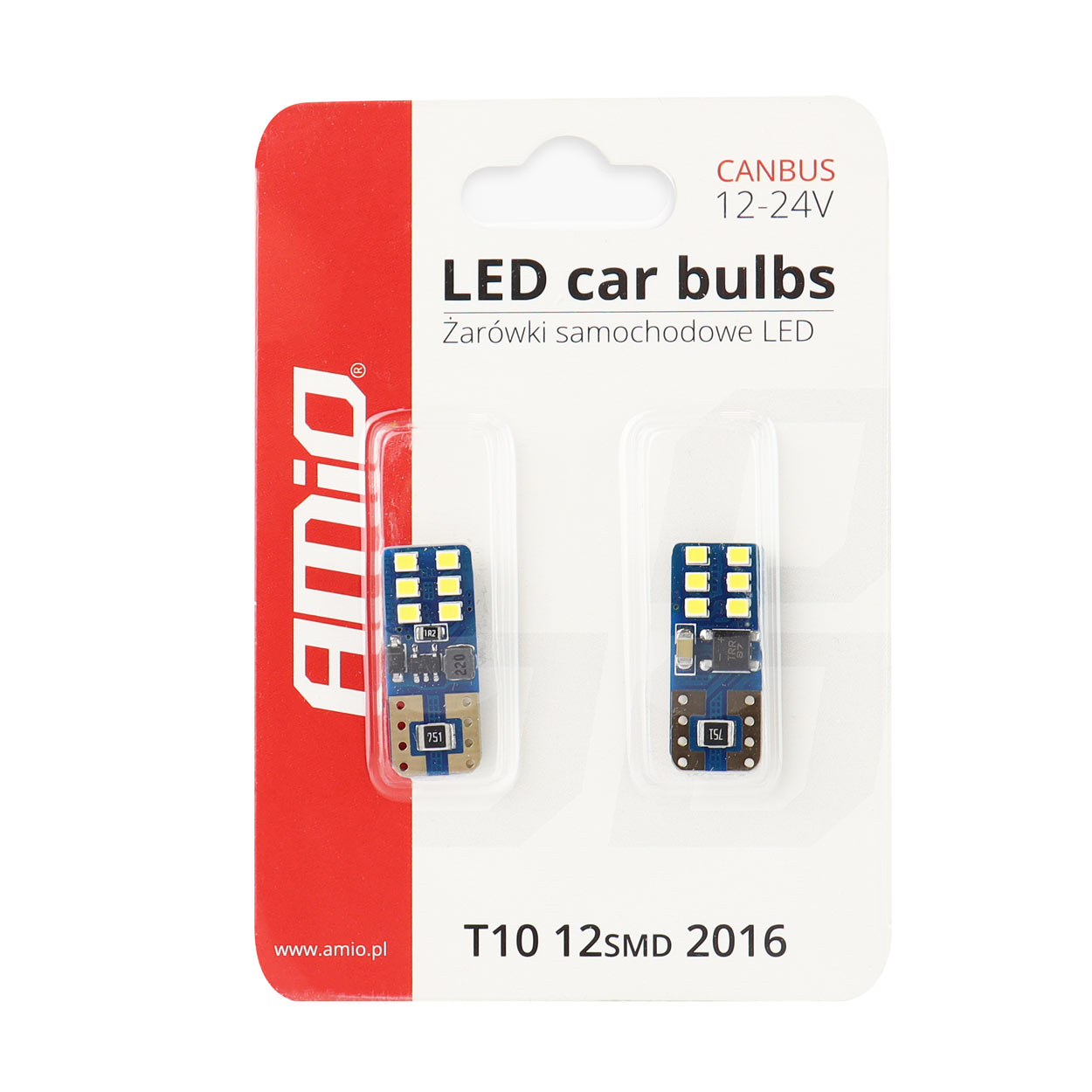 AMIO – Λαμπάκια LED T10 W5W 12/24V 2W 5600K 12XSMD 2016 Canbus Καρφωτά Για Ισχυρό Λευκό Φωτισμό Χωρίς Σφάλματα – Σετ 2 Τεμ. (01638/AM) - Thumbnail 5