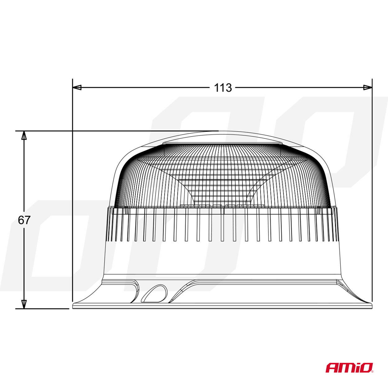 AMIO - Φαρος LED Mini 12/24V 18SMD IP56 Πορτοκαλι Βιδωτος 113X67MM -1 Τεμ. (02926/AM) - Thumbnail 5