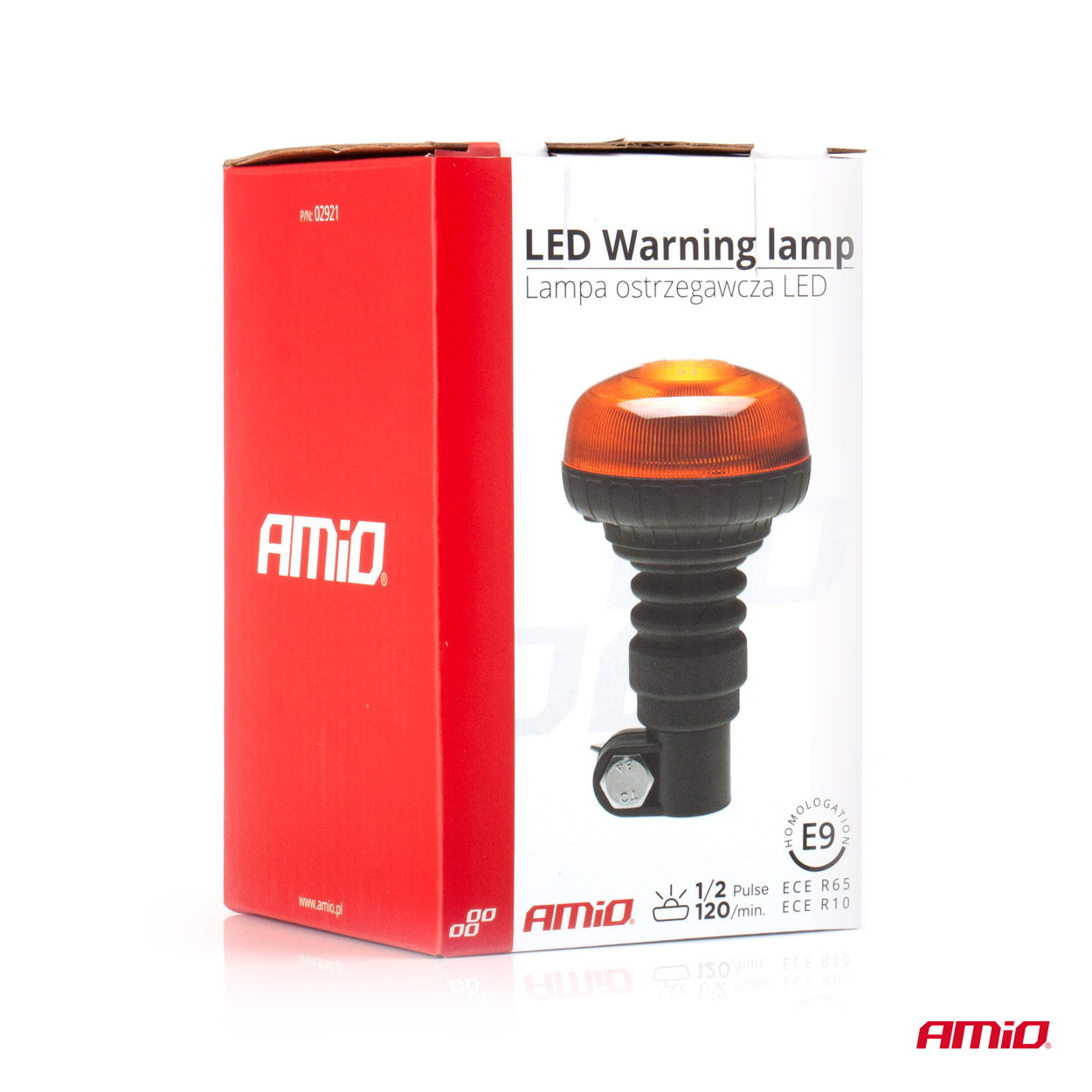AMIO - Φαρος Περιστρεφομενος LED Mini 12/24V 18SMD Ελαστικος Βιδωτος Πορτοκαλι 138X86MM -1 Τεμ. (02921/AM) - Thumbnail 5