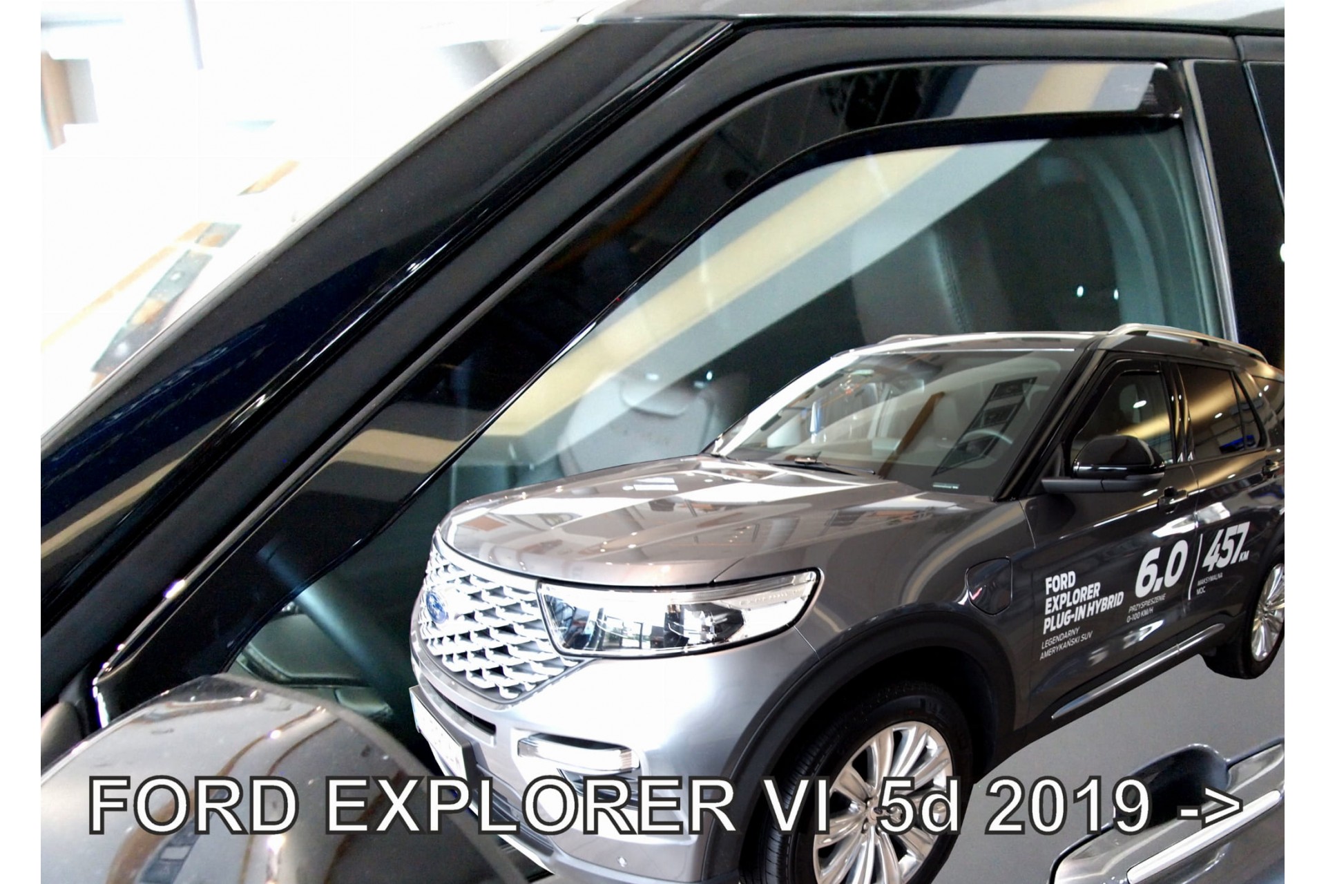 Ανεμοθραυστες Για Ford Explorer 5D 2019+ Ζευγαρι Απο Ευκαμπτο Φιμε Πλαστικο HEKO - 2 Τεμ.