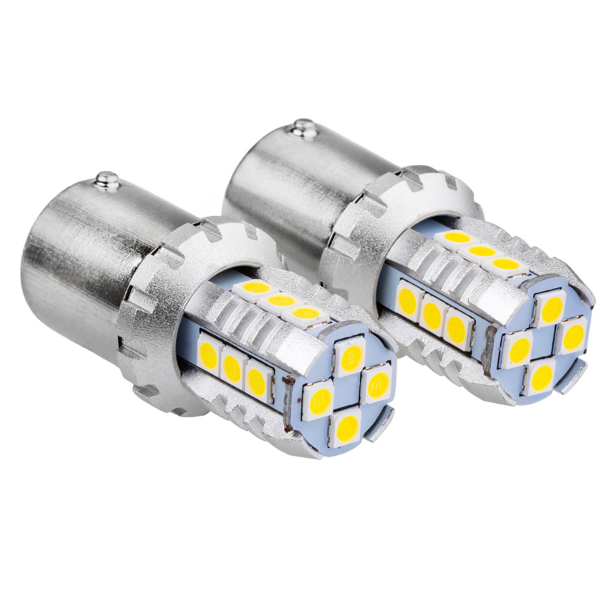 AMIO - R5W/R10W P21W BA15S 12/24V 16XSMD 3030 LED Λευκο Can-bus 2τεμ. (02796/AM) - Thumbnail 2