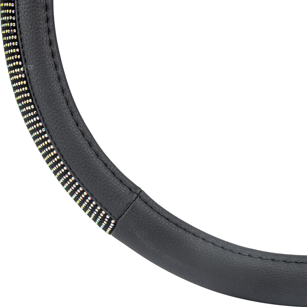 AMIO - Καλυμμα Τιμονιου 37-39CM SWC-44-M Μαυρο Με Strass - 1 Τεμ. (02985/AM) - Thumbnail 2