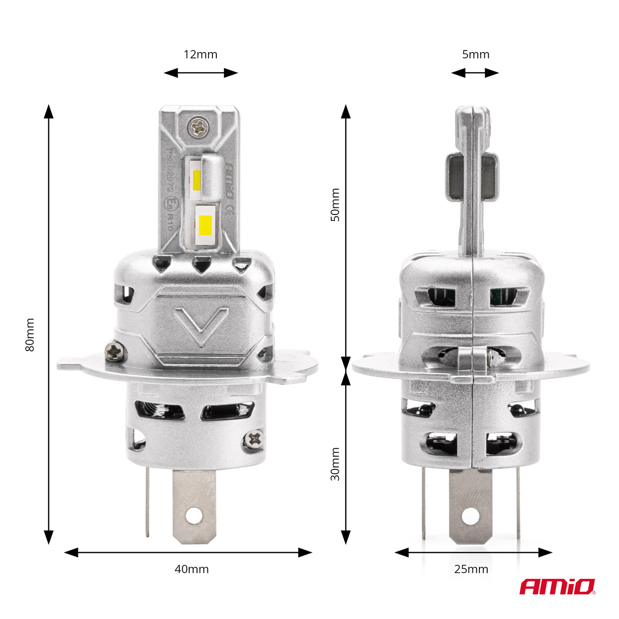 AMIO - Λαμπες LED H4 10-16V 72W 6.500K 7920LM Canbus (ανεμιστηρακι) X2 Series - 2τεμ. (02972/AM) - Thumbnail 3
