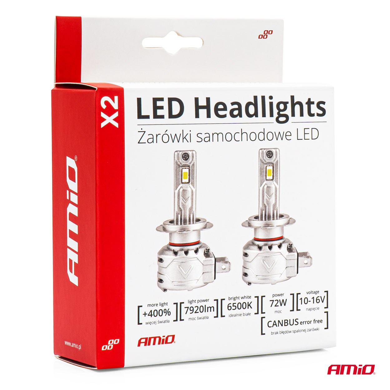 AMIO - Λαμπες LED H4 10-16V 72W 6.500K 7920LM Canbus (ανεμιστηρακι) X2 Series - 2τεμ. (02972/AM) - Thumbnail 4
