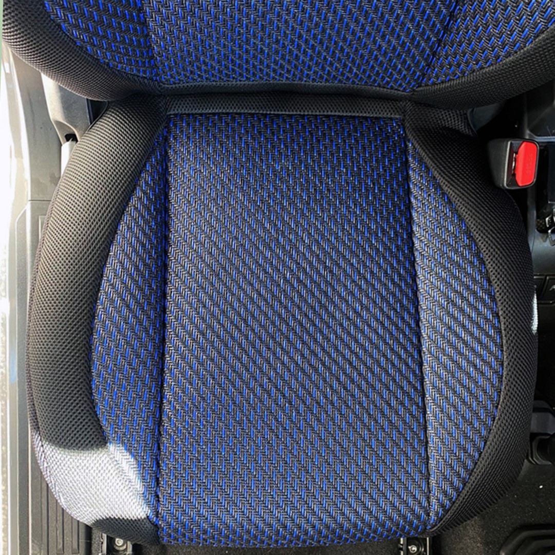 Ημικαλυμματα Καθισματων Bucket Recaro Μαυρο/μπλε Υφασμα + 100% Ψαθα (χορτο) Με Προσκεφαλα - 2 Τεμ. - Thumbnail 4