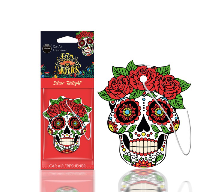 Amio - ΑΡΩΜΑΤΙΚΟ ΚΡΕΜΑΣΤΟ AROMA CAR MUERTOS SILVER TATTOO - 1 TEM. (A83118/AM)