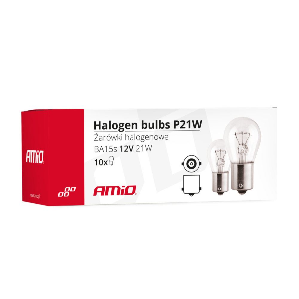 AMIO – Λαμπτήρες Αλογόνου P21W BA15S 12V 21W Για Φώτα Αυτοκινήτου Σε Κουτί – 10 Τεμ. (01491/AM) - Thumbnail 3