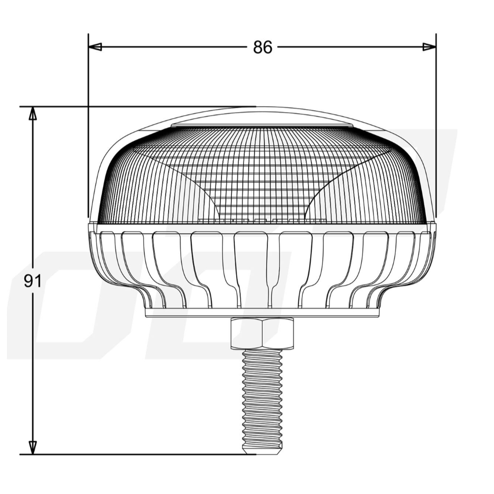 AMIO - Φαρος LED Mini 12/24V 18SMD Βιδωτος Πορτοκαλι 91X86MM - 1 Tem. (02923/AM) - Thumbnail 5