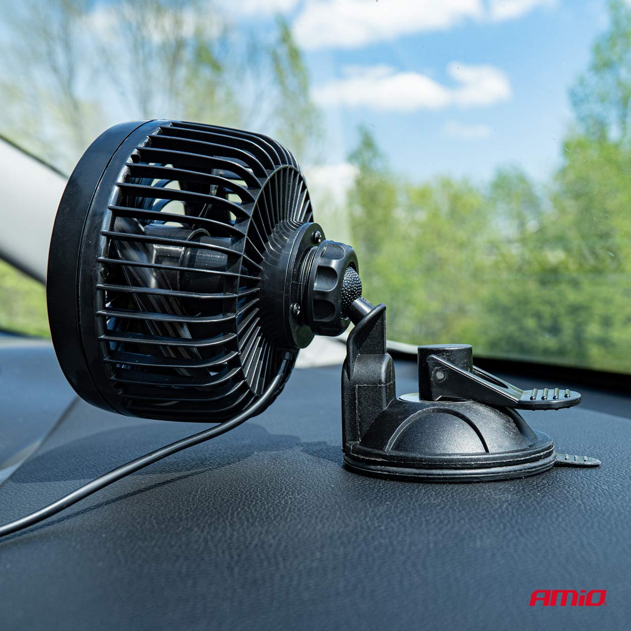 AMIO - Ανεμιστηρας 12V 4,5'' (12,2CM) Με Φις Αναπτηρα 2 Ταχυτητων & Βεντουζα Pro Series - 1 Tem. (03001/AM) - Thumbnail 3