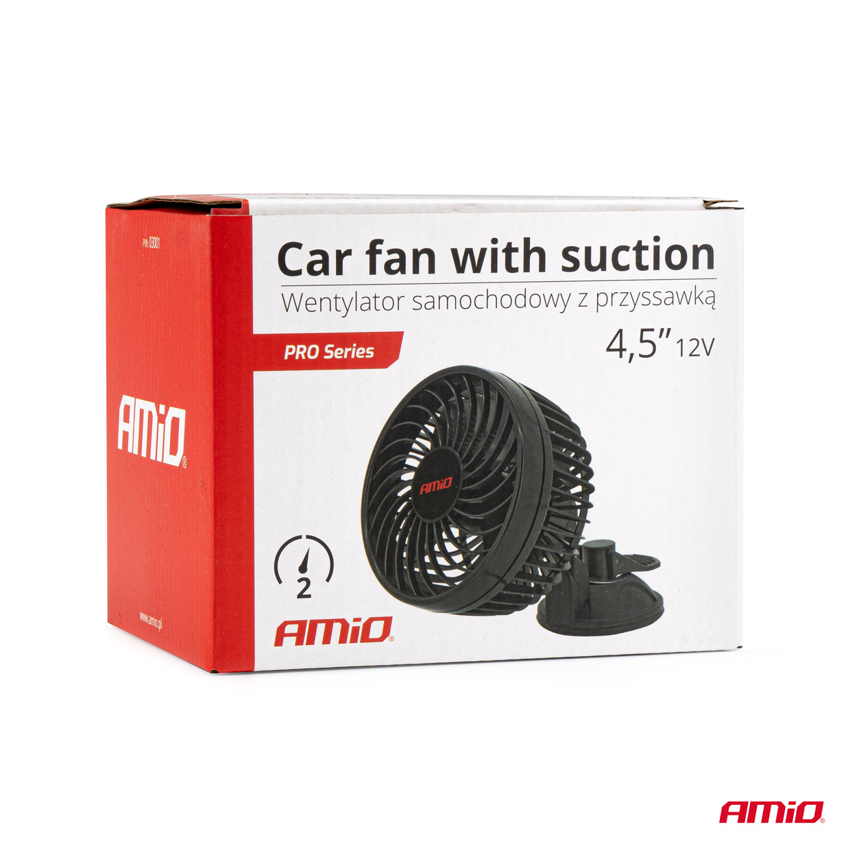 AMIO - Ανεμιστηρας 12V 4,5'' (12,2CM) Με Φις Αναπτηρα 2 Ταχυτητων & Βεντουζα Pro Series - 1 Tem. (03001/AM) - Thumbnail 8