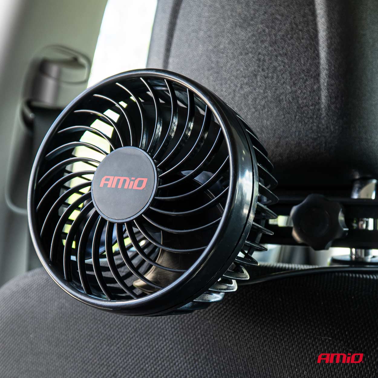 AMIO - Ανεμιστηρας 12V 4,5'' (12,2CM) Με Φις Αναπτηρα 2 Ταχυτητων & Στηριξη Στο Προσκεφαλο Pro Series - 1 Tem. (03007/AM) - Thumbnail 2