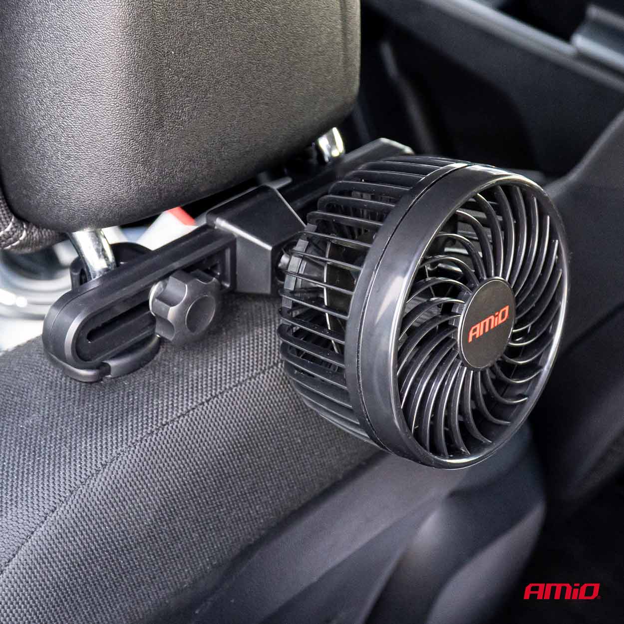 AMIO - Ανεμιστηρας 12V 4,5'' (12,2CM) Με Φις Αναπτηρα 2 Ταχυτητων & Στηριξη Στο Προσκεφαλο Pro Series - 1 Tem. (03007/AM) - Thumbnail 3