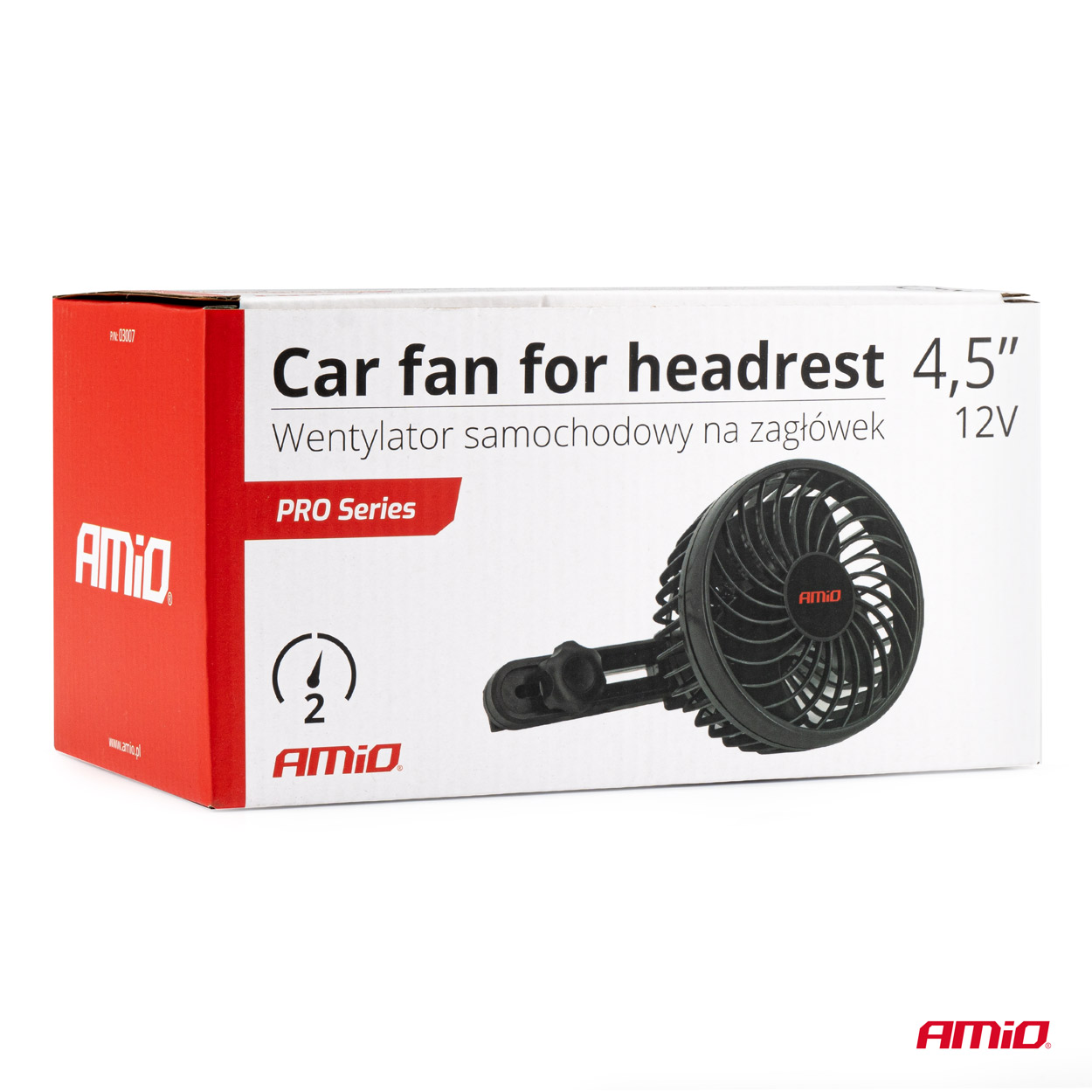 AMIO - Ανεμιστηρας 12V 4,5'' (12,2CM) Με Φις Αναπτηρα 2 Ταχυτητων & Στηριξη Στο Προσκεφαλο Pro Series - 1 Tem. (03007/AM) - Thumbnail 7