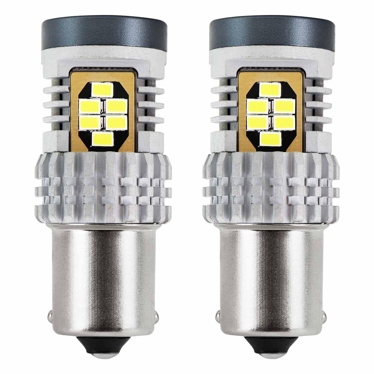 AMIO - Λαμπακια Μονοπολικα LED Λευκα Can-bus P21W BA15S 12/24V 24XSMD 3020 - 2 Tem. (02797/AM) - Thumbnail 2