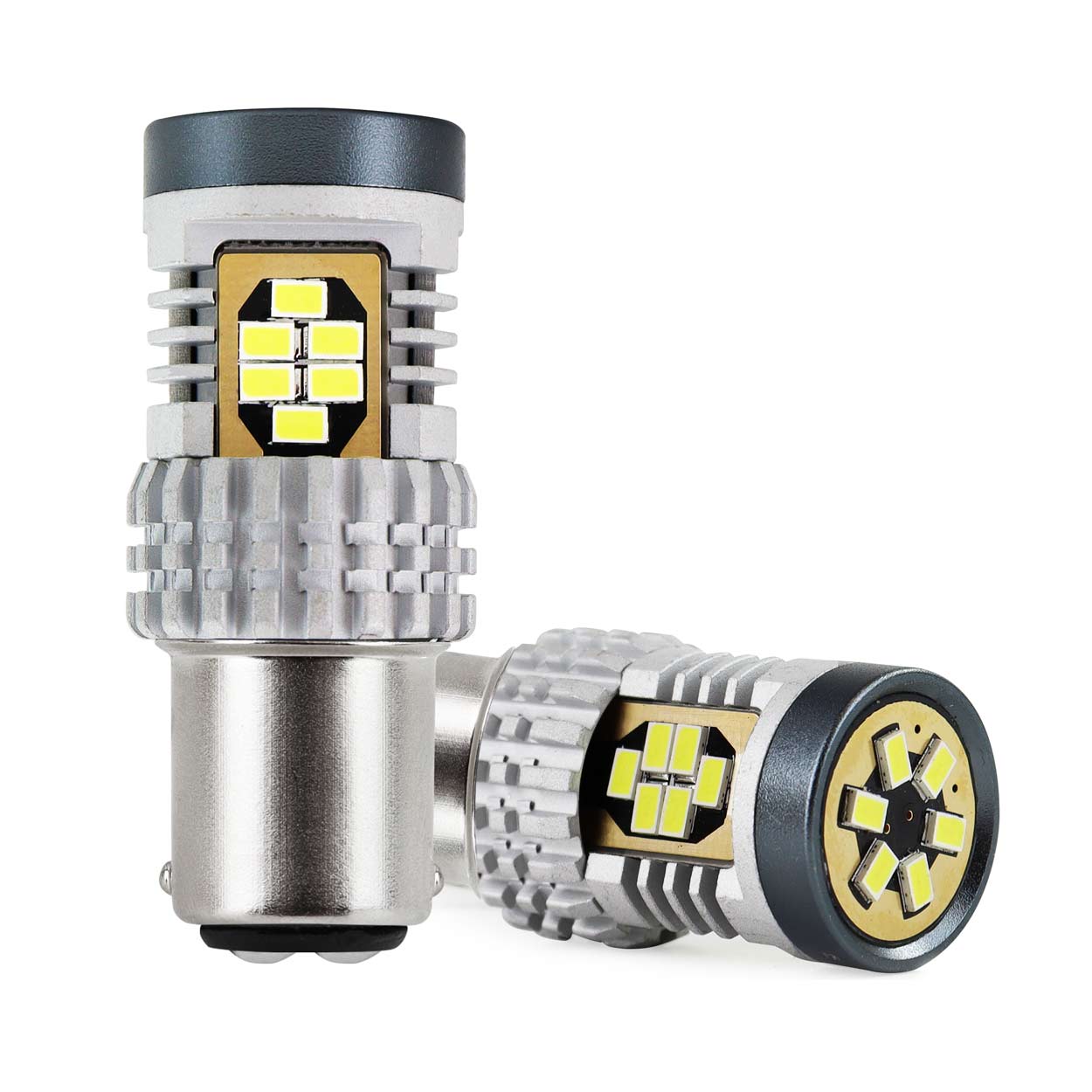 AMIO - Λαμπακια Διπολικα LED Λευκα Can-bus P21/5W BAY15D 12/24V 24XSMD 3020 - 2 Tem. (02798/AM) - Thumbnail 2