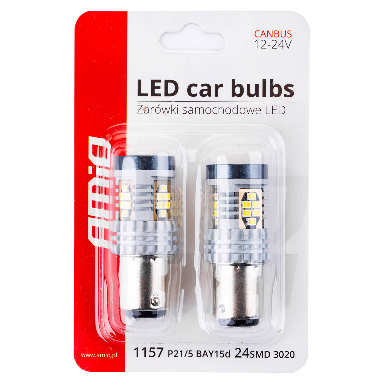 AMIO - Λαμπακια Μονοπολικα LED Λευκα Can-bus P21W BA15S 1156 39XSMD 2016 - 2 Tem. (02799/AM) - Thumbnail 4
