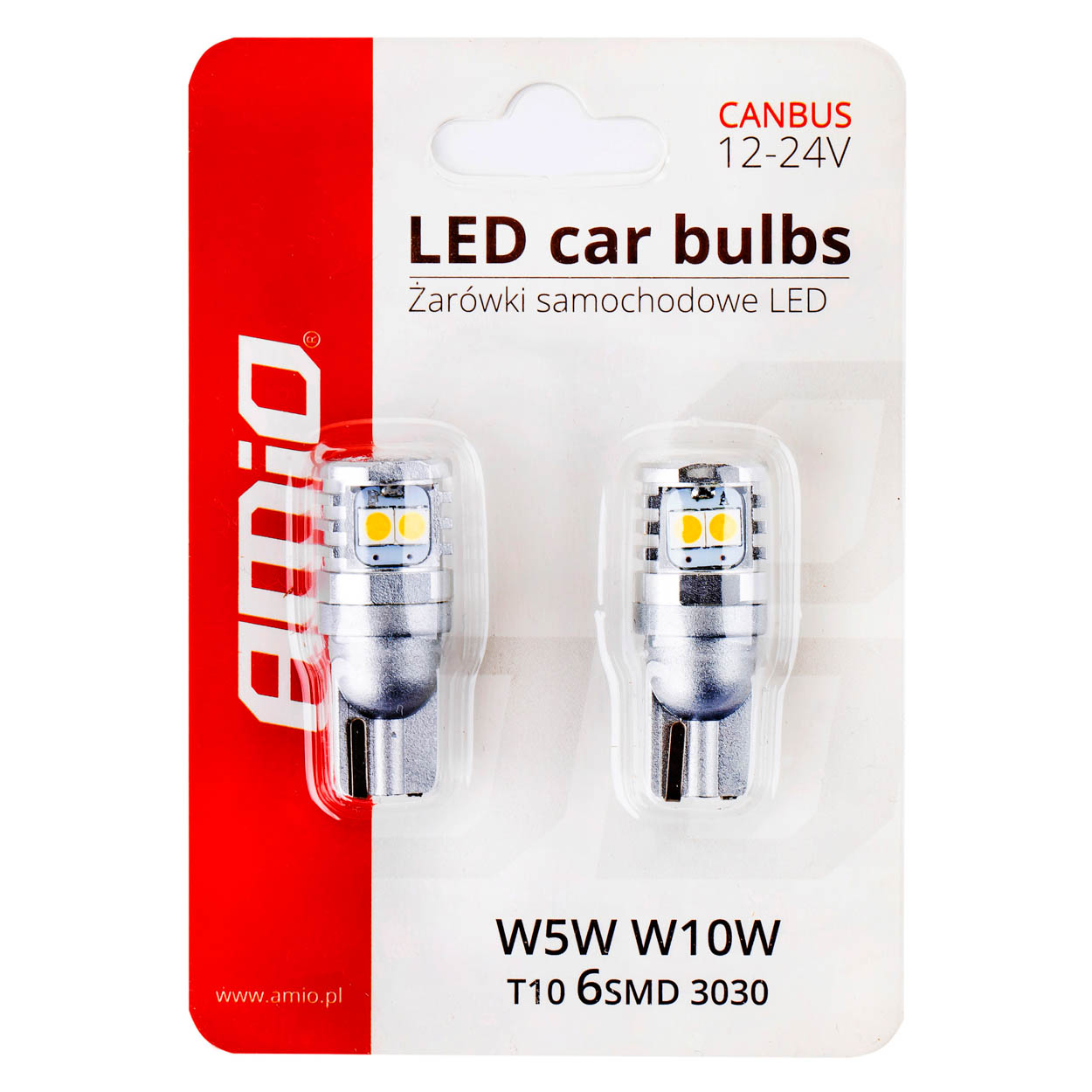 AMIO - T10 W5W/W10W 12/24V W2,1X9,5D 6SMDX3030 Λευκο (καρφωτο - Can-bus) 2τεμ. (02801/AM) - Thumbnail 6