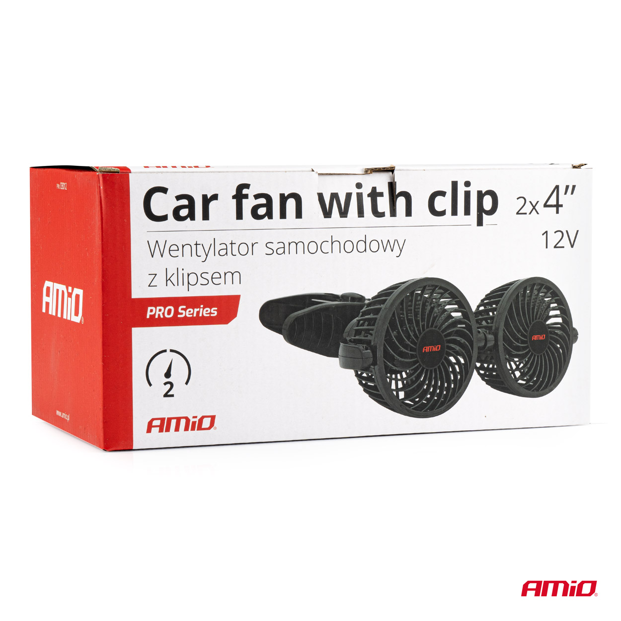 AMIO - Ανεμιστηρας Διπλος 12V 2Χ4''(10,8CM) Με Φις Αναπτηρα/2 Ταχυτητων/ Με Μανταλακι Pro Series - 1 Tem. (03012/AM) - Thumbnail 6