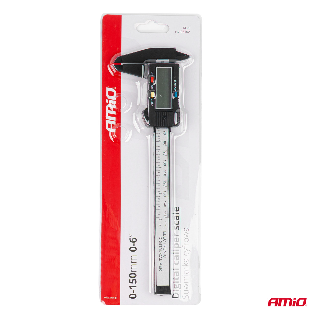 AMIO - Παχυμετρο Ψηφιακο Με Οθονη Lcd 0-150MM 0-6'' - 1 Tem. (03102/AM) - Thumbnail 4