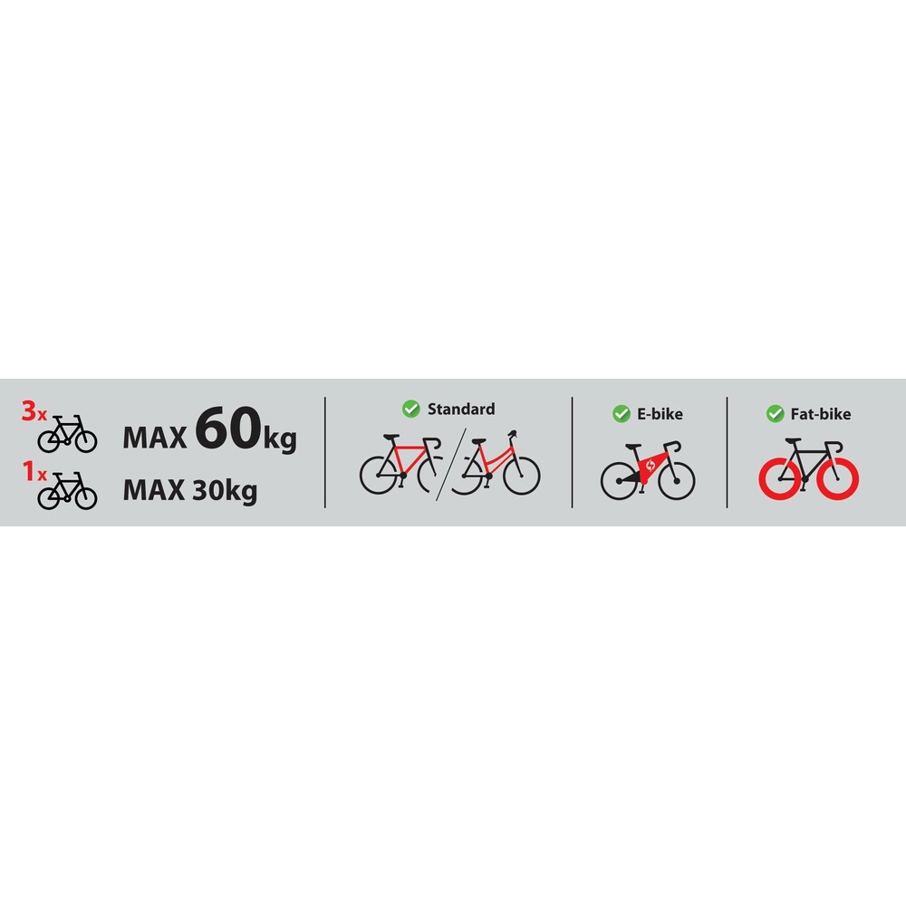 Βαση Ποδηλατου Κοτσαδορου Wave 3 Για 3 Ποδηλατα/1 Fat Bike Με Ανακλιση & Μοχλο - Thumbnail 6