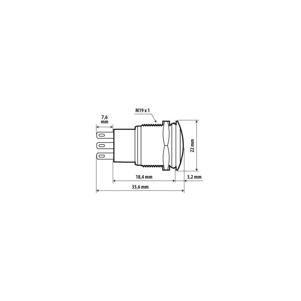Διακοπτης Μπουτον (button) 12/24V 5AMAX 5PIN IP65 On/off Me LED Μπλε Ανοξειδωτο Ατσαλι LAMPA - 1 Tem. - Thumbnail 5