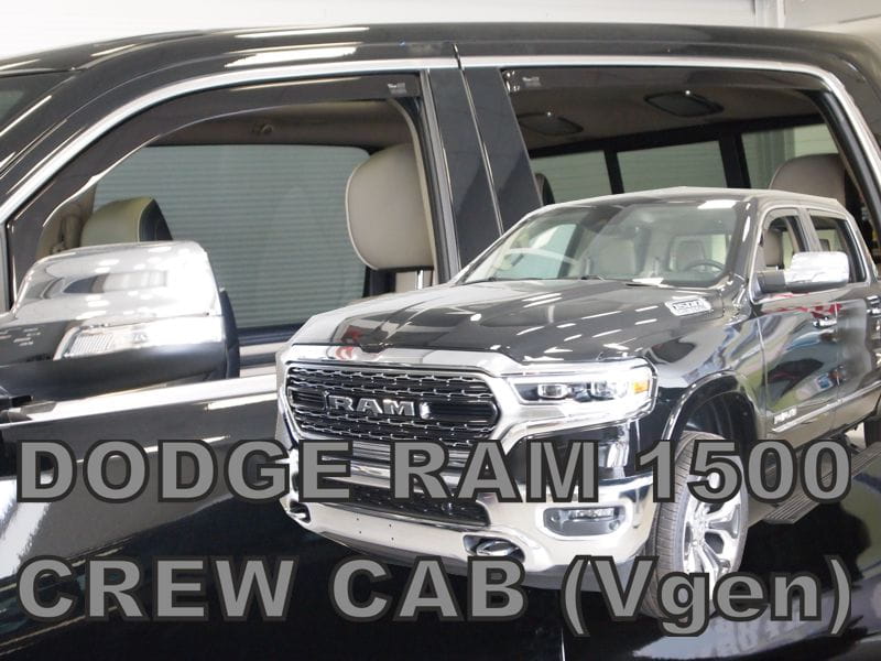 Ανεμοθραυστες Για Dodge Ram 1500 Crew Cab (διπλοκαμπινο) 4D 2019+ Σετ Αυτοκινητου Απο Ευκαμπτο Φιμε Πλαστικο HEKO - 4 Τεμ.