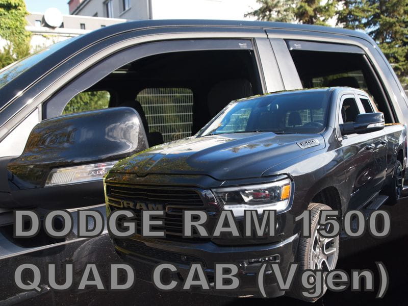 Ανεμοθραυστες Για Dodge Ram 1500 4D 2019+ (quad Cab) 1,5 Καμπινα Σετ Αυτοκινητου Απο Ευκαμπτο Φιμε Πλαστικο HEKO - 4 Τεμ.