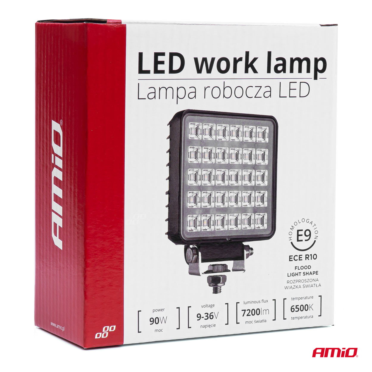 AMIO - Προβολεας Εργασιας Working Lamp 30XSMD 90W 9-36V 110X110X42MM AWL34 - 1 Tem. (03245/AM) - Thumbnail 4