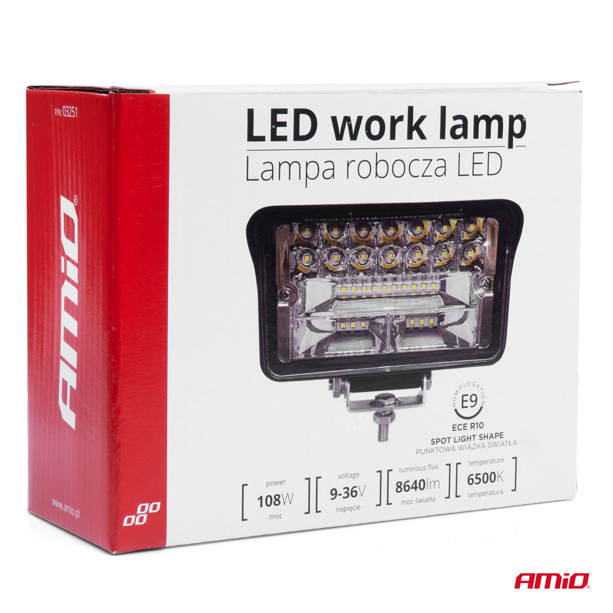 AMIO - Προβολεας Εργασιας Working Lamp 36XSMD 108W 9-36V 150X95X60MM AWL42 - 1 Tem. (03251/AM) - Thumbnail 5