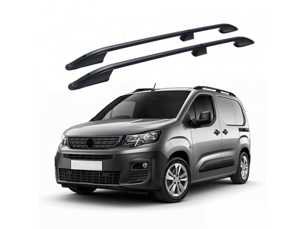 ΜΠΑΡΕΣ ΟΡΟΦΗΣ ΓΙΑ OPEL COMBO / PEUGEOT PARTNER / RIFTER 2019+ ΠΑΡΑΛΛΗΛΕΣ ΑΛΟΥΜΙΝΙΟΥ L1 ΜΑΥΡΕΣ ΟMTEC - 2 TEM.