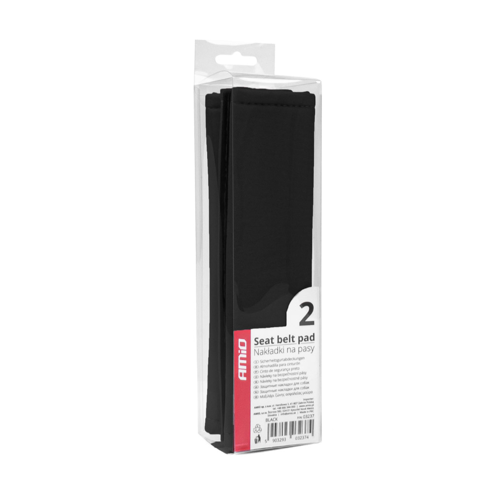 AMIO - Μαξιλαρακια Ζωνης Σε Μαυρο Χρωμα 22X6CM Με Velcro - 2 Tem. (03237/AM) - Thumbnail 3