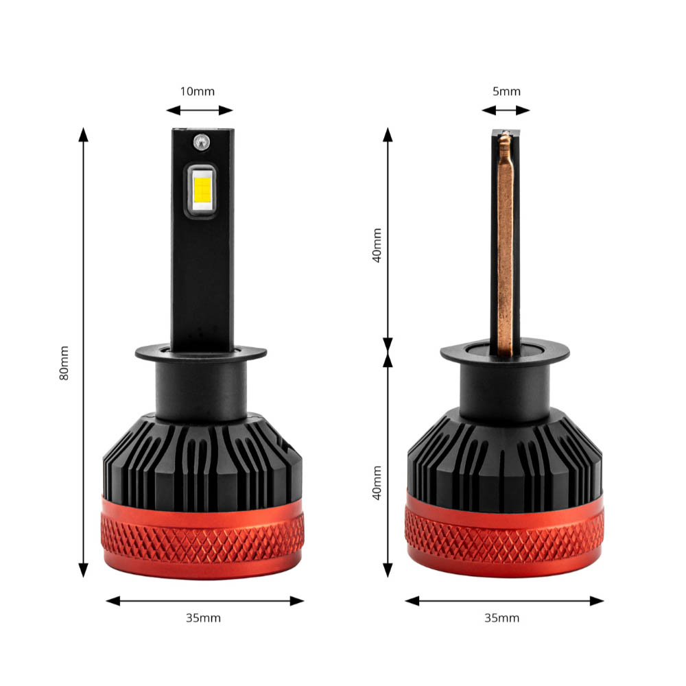 AMIO - Λαμπες LED H1 9-16V 92W 6.500K 9900LM Canbus Με Ανεμιστηρακι X3 Series - 2τεμ. (02977/AM) - Thumbnail 3