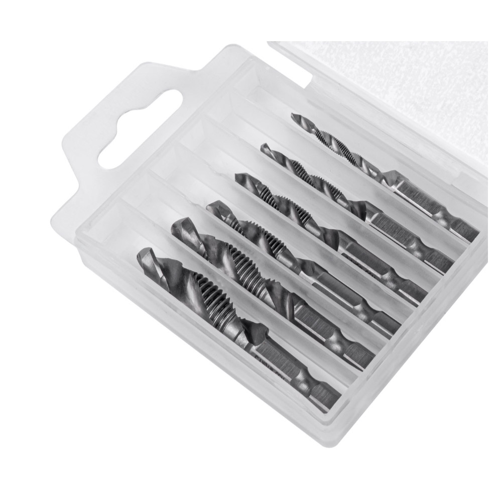 AMIO - Τρυπανια Σετ Με Σπειρωμα M3>M10 Εξαγωνα 1/4' (6,35 Mm) - 6 Tem. (03272/AM) - Thumbnail 2