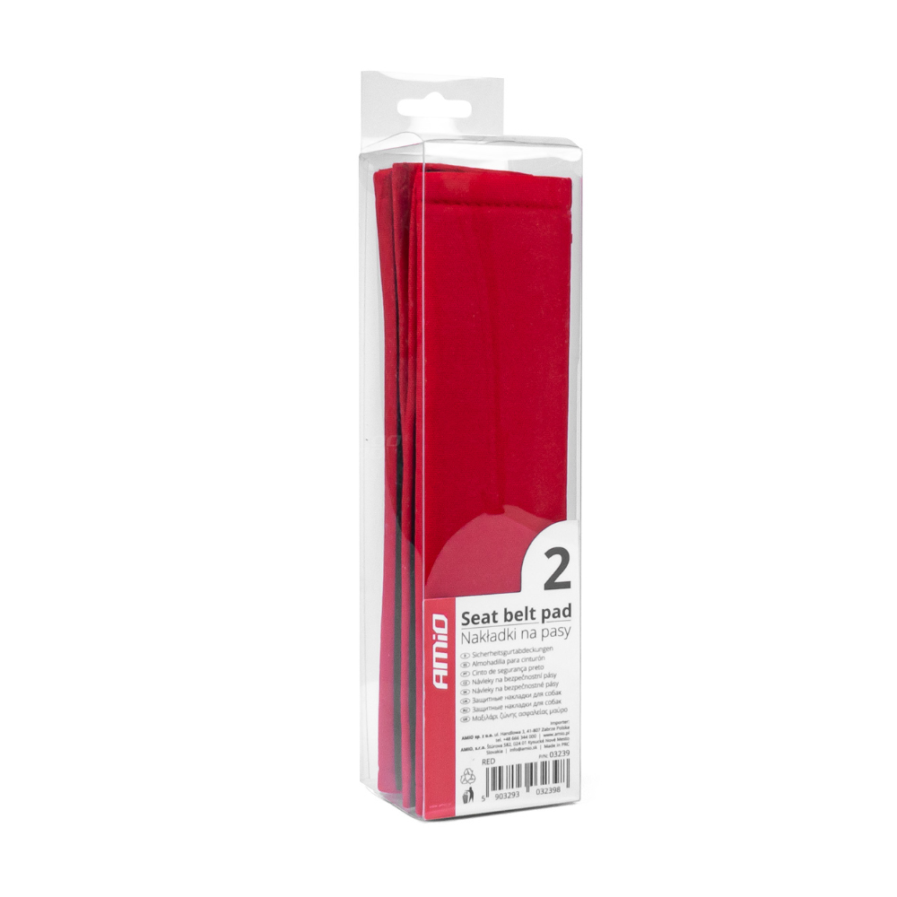 AMIO - Μαξιλαρακια Ζωνης Σε Κοκκινο Χρωμα 22X6CM Με Velcro - 2 Tem. (03239/AM) - Thumbnail 4
