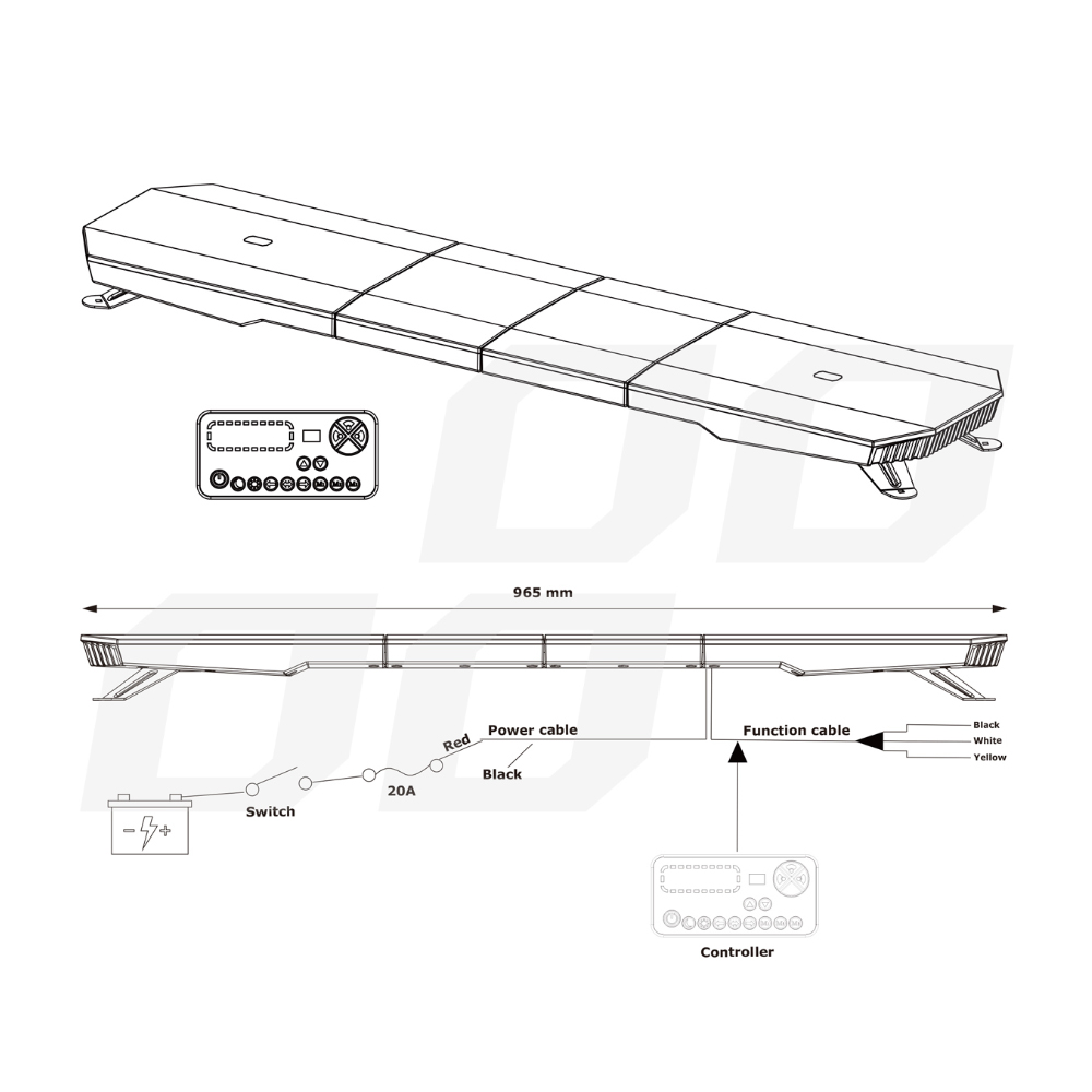 AMIO - Στρομπο Μπαρα 12/24V 51 Χρησεων 108XSMD Πορτοκαλι LED 30" Με Φις Αναπτηρα Βιδωτh 762X280X82MM - 1 Tem. (03342/AM) - Thumbnail 7