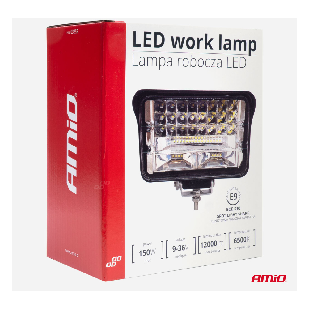 AMIO - Προβολεας Εργασιας Working Lamp LED 50XSMD 150W 9-36V 12000LM 6500K 170X110X60MM AWL41 - 1 Tem. (03252/AM) - Thumbnail 5