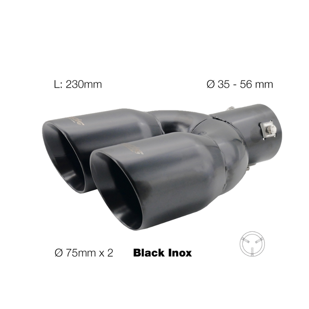 Ακρο (μπουκα) Εξατμισης Διπλο Trx 92 Μαυρη Ματ 34-60MM SIMONI RACING - 1 Tem - Thumbnail 6