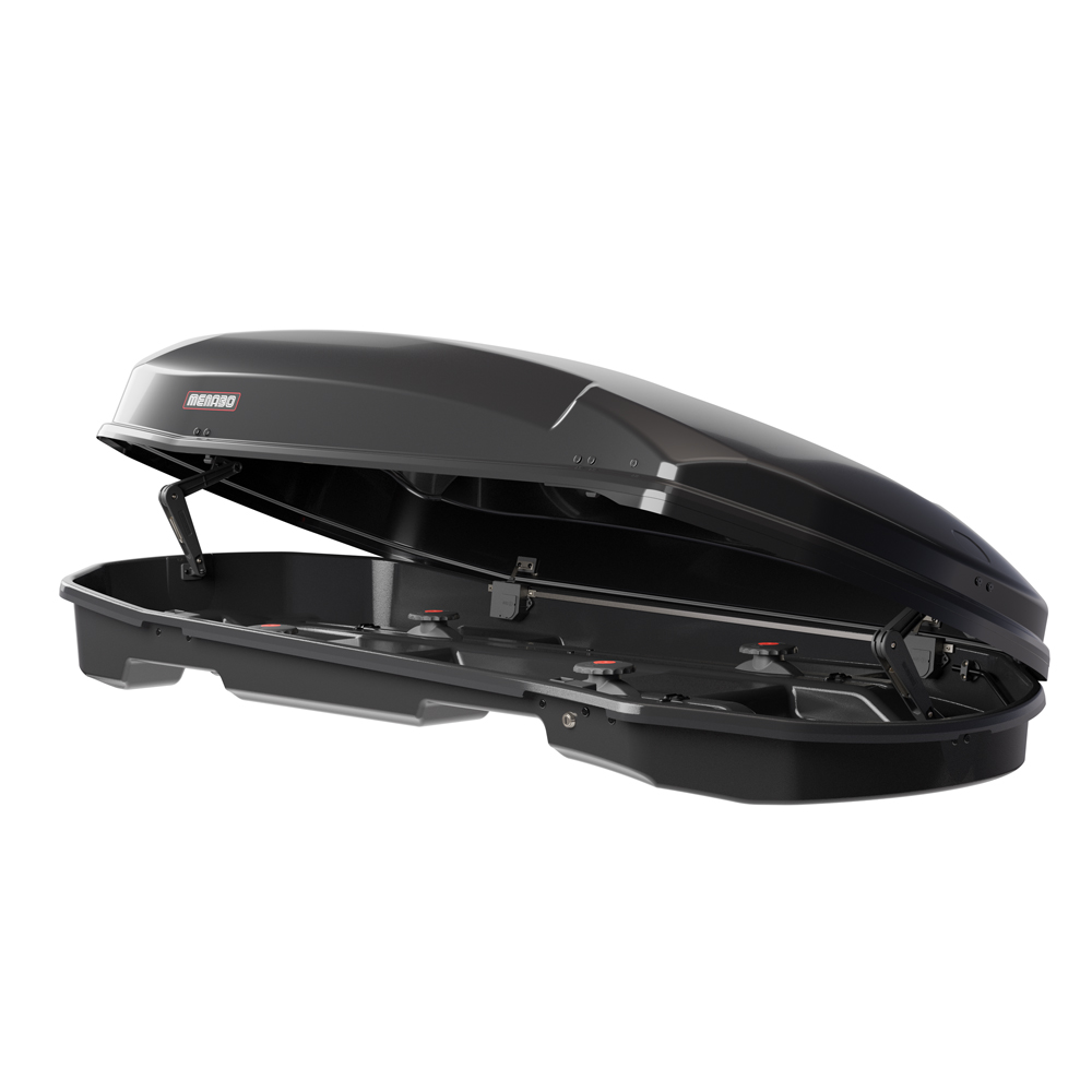 MENABO - Μπαγκαζιέρα Οροφής Satellite 600 Duo Black Με T-track Σε Μαύρο Γυαλιστερό Χρώμα Από ABS Πλαστικό Με Διαστάσεις 197,6X94,1X46,7 Cm - 1 Τεμ. (14280/MB) - Thumbnail 5