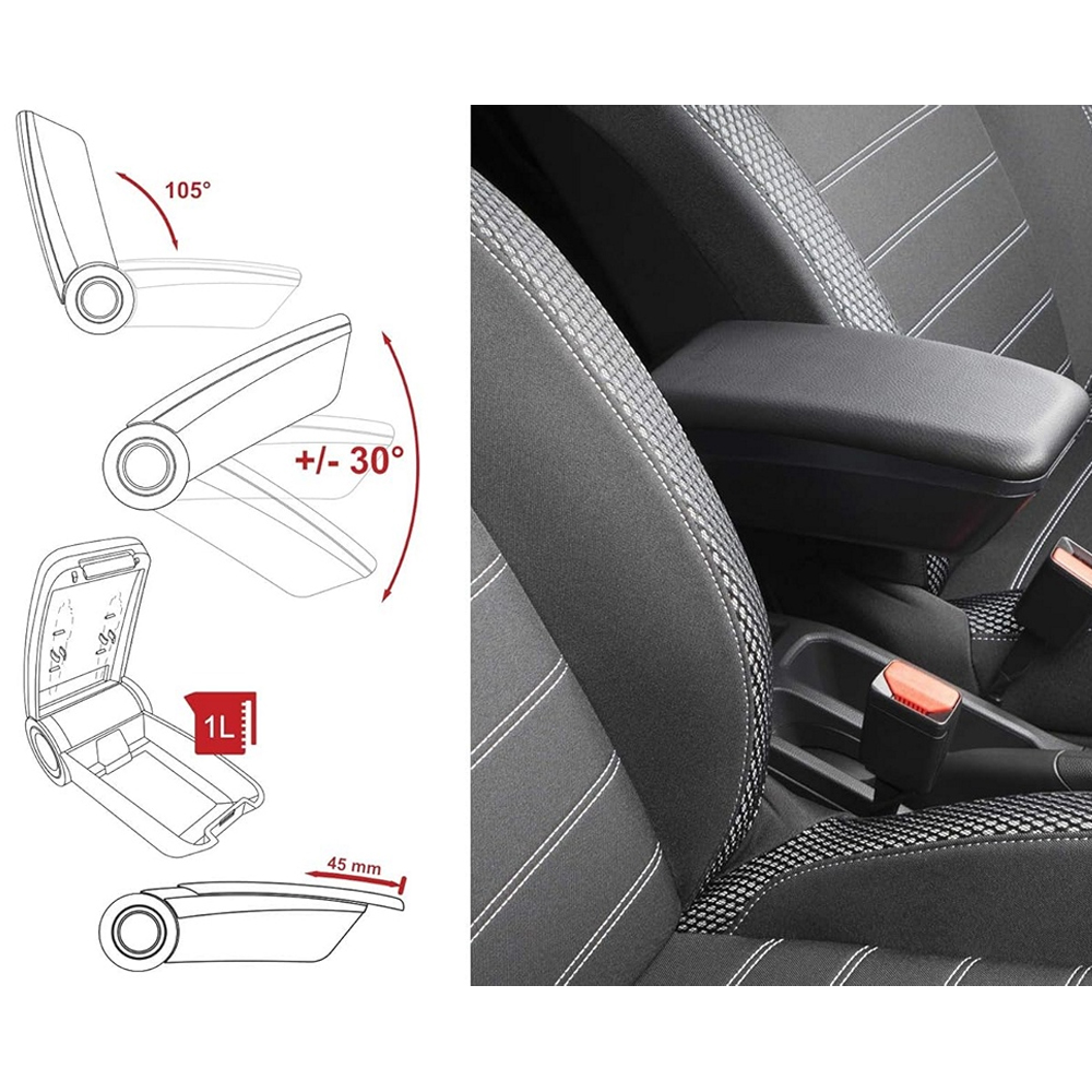 Ολοκληρωμένος Τεμπέλης Καθίσματος Armster 3 Plug & Play Για Vw T5 Lhd 2003-2016 / Vw T6 Lhd 2016-2022 / Vw T7 Lhd 2022+ / Vw Id Buzz Lhd 2022+ / Vw ID.4 Lhd 2021+ / Vw ID.5 Lhd 2022+ (2 Θέσεων Με Εργοστασιακό Υποβραχιόνιο) Από Πλαστικό Και Vegan Δέρμα - Thumbnail 4