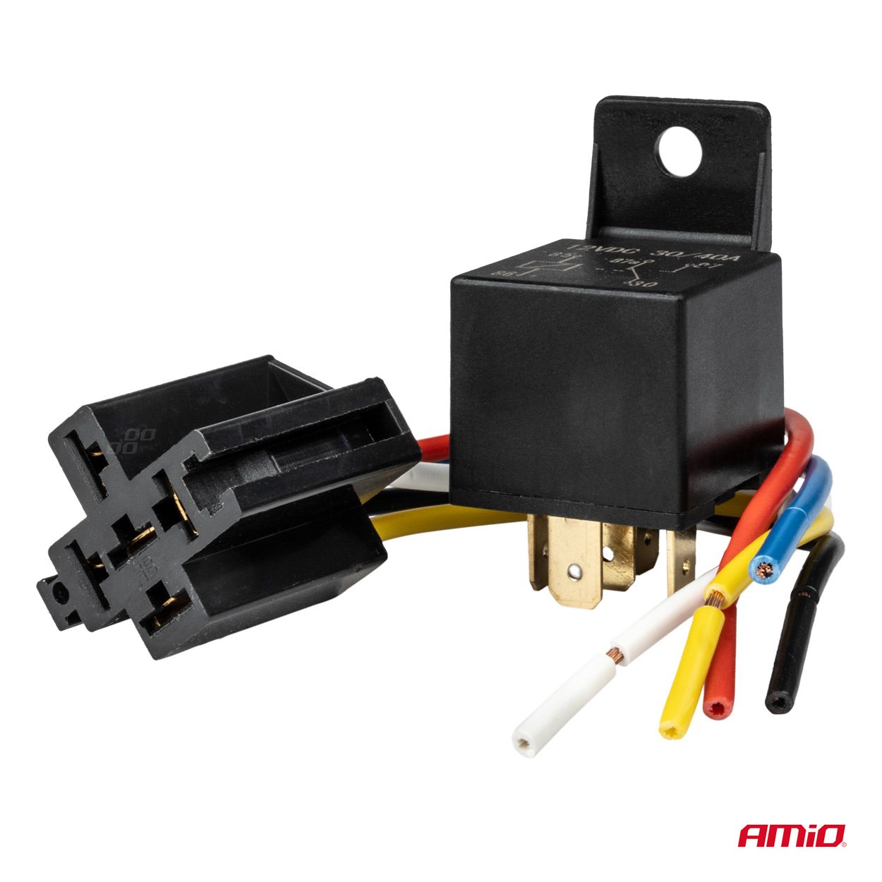 AMIO - Ρελε Με Καλωδιωση 12V 40A 5 Επαφων Για Αυτοματα Φωτα Ημερας/συναγερμο Αυτοκινητου/κλειδαρια Αναφλεξης - 1 Tem. (03510/AM) - Thumbnail 2