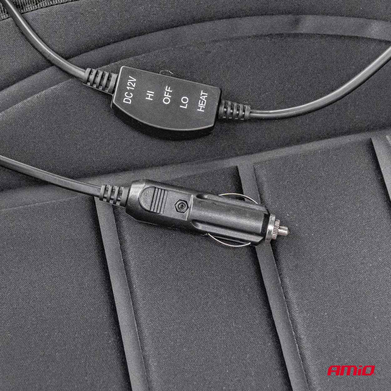 AMIO - Πλατοκαθισμα Θερμαινομενο 12V 98X50CM Αφρωδες Υλικο Και Υφασμα Μαυρο - 1 Τεμ. (03624/AM) - Thumbnail 3