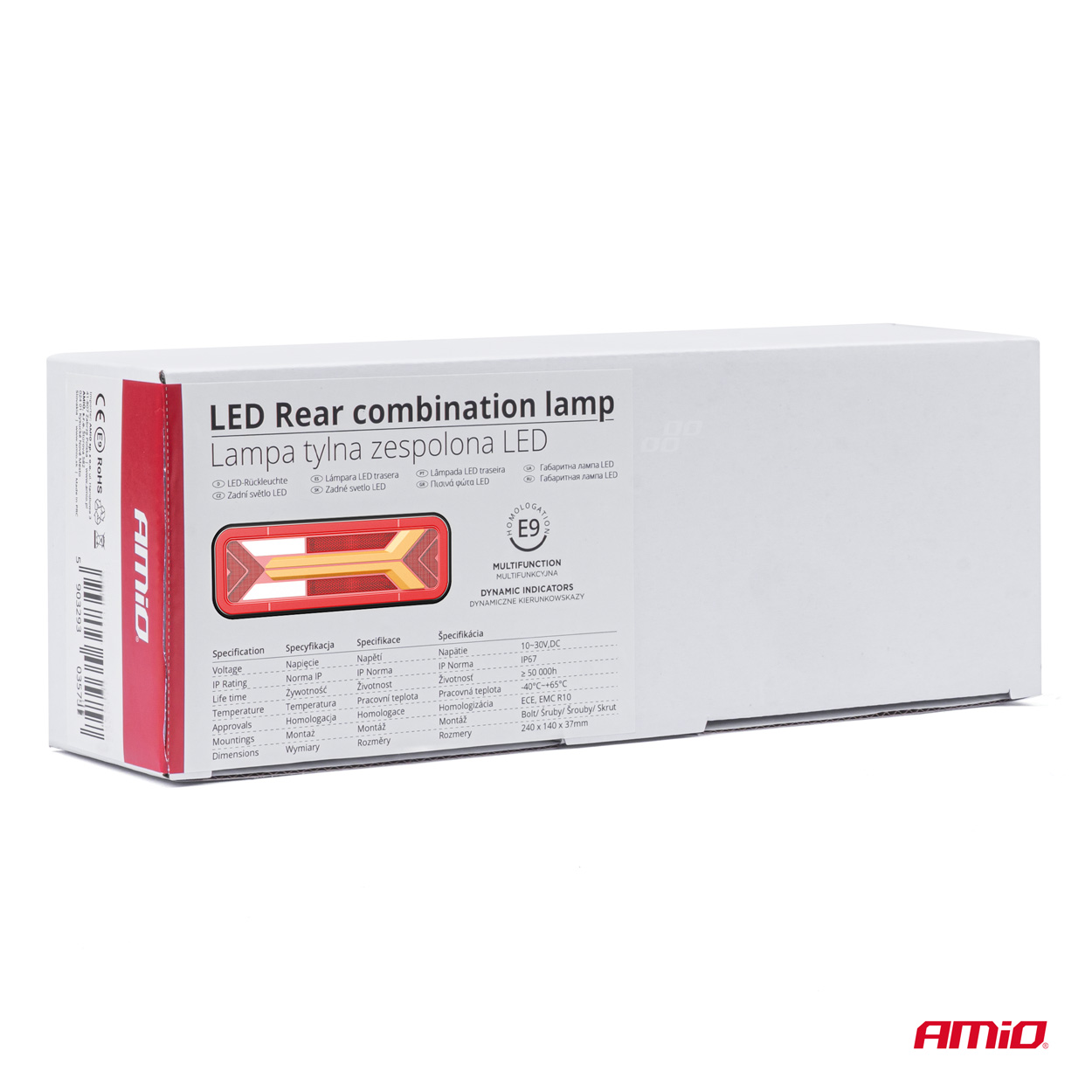 AMIO - Φαναρι Τρειλερ / Φορτηγου Πισω 10-30V Dynamic LED 5 Χρησεων Δεξι 305X140X35 Mm RCL-09-R - 1 Τεμ. (03576/AM) - Thumbnail 7