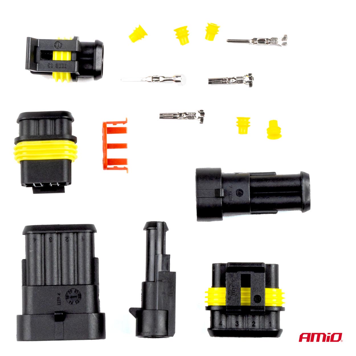 AMIO - Φις & Βυσματα Καλωδιων 6 Τυπων 12/24V Αρσενικα Και Θηλυκα Σετ - 352 Τεμ. (03035/AM) - Thumbnail 3