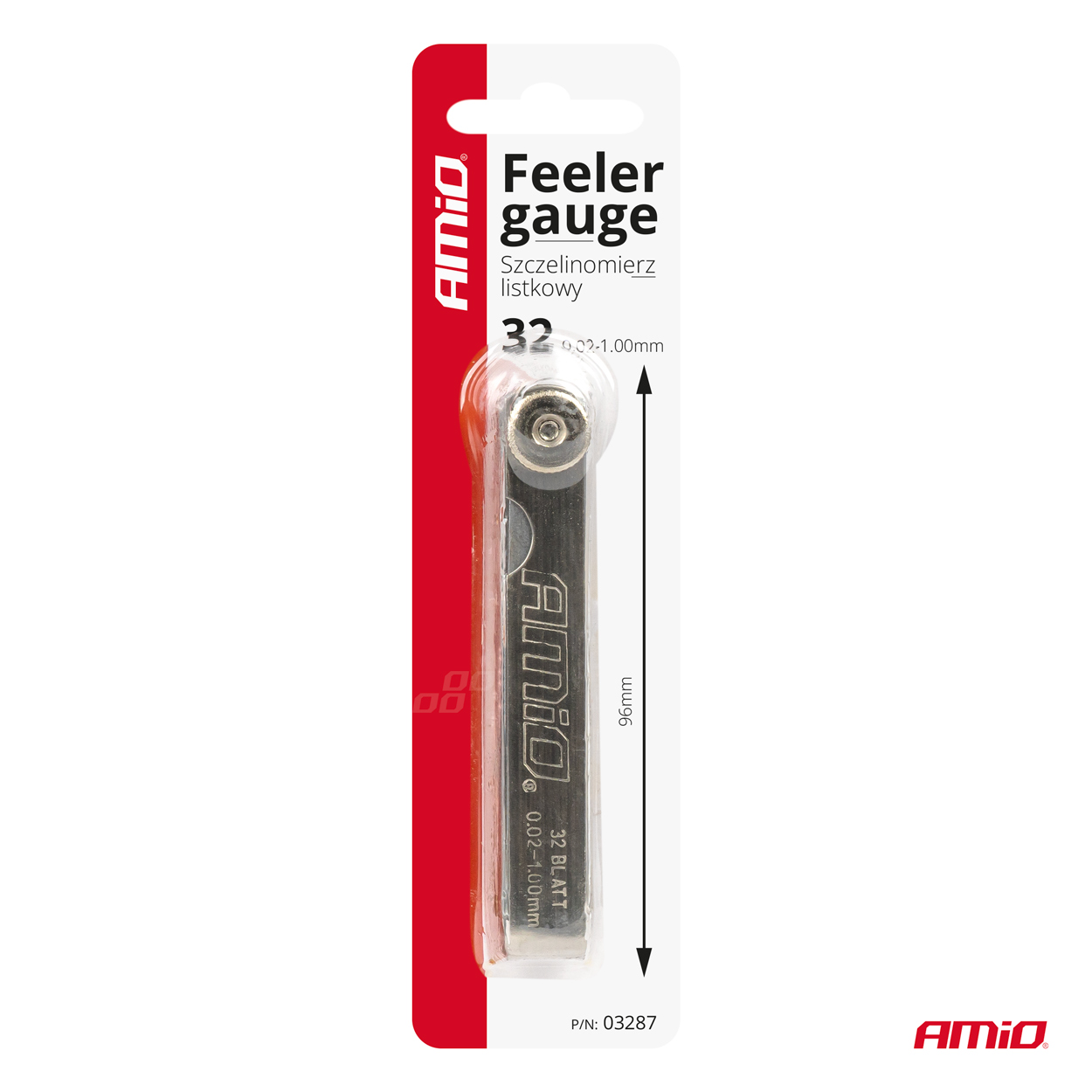 AMIO - Φιλερ Ρυθμισης Βαλβιδων Με 32 Λαμες 96MM/00,2-1MM - 1 Τεμ. (03287/AM) - Thumbnail 5
