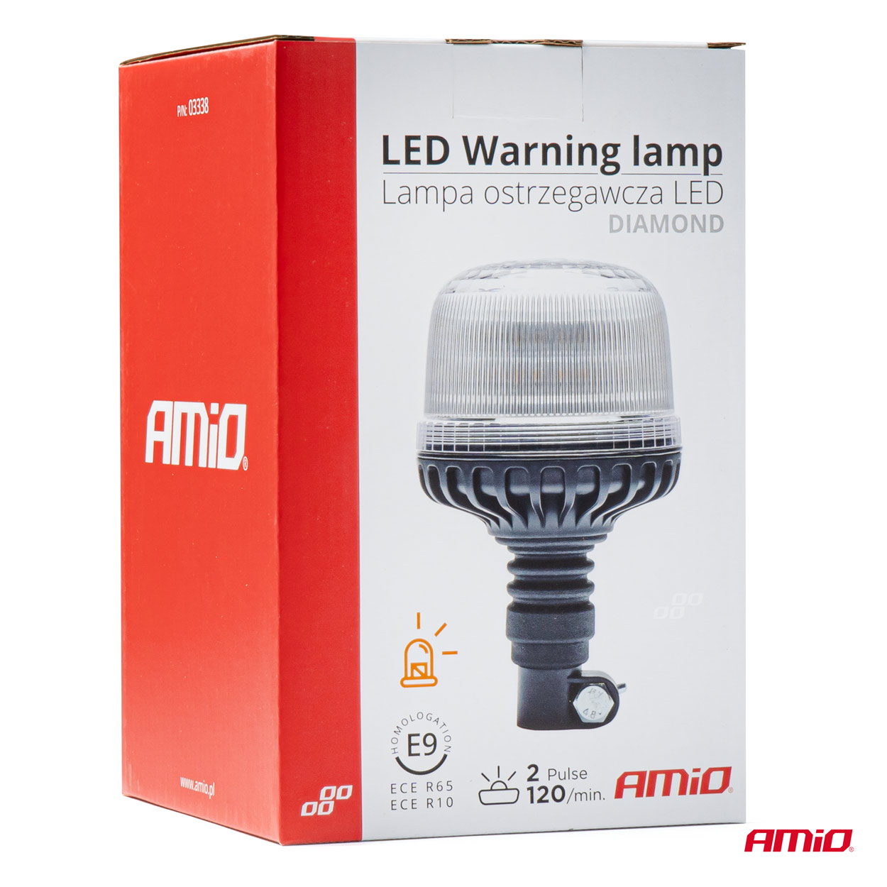 AMIO - Φαρος Diamont W25P Με Λευκο Καπακι 12/24V 24XSMD LED Πορτοκαλι Ελαστικος Βιδωτος 201X126MM - 1 Τεμ. (03338/αμ) - Thumbnail 7