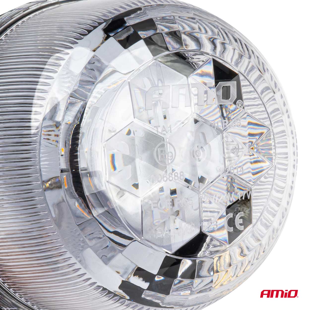 AMIO - Φαρος Diamont W25SB Με Λευκο Καπακι 12/24V 24XSMD LED Πορτοκαλι Βιδωτος 154X126MM - 1 Τεμ. (03339/AM) - Thumbnail 2